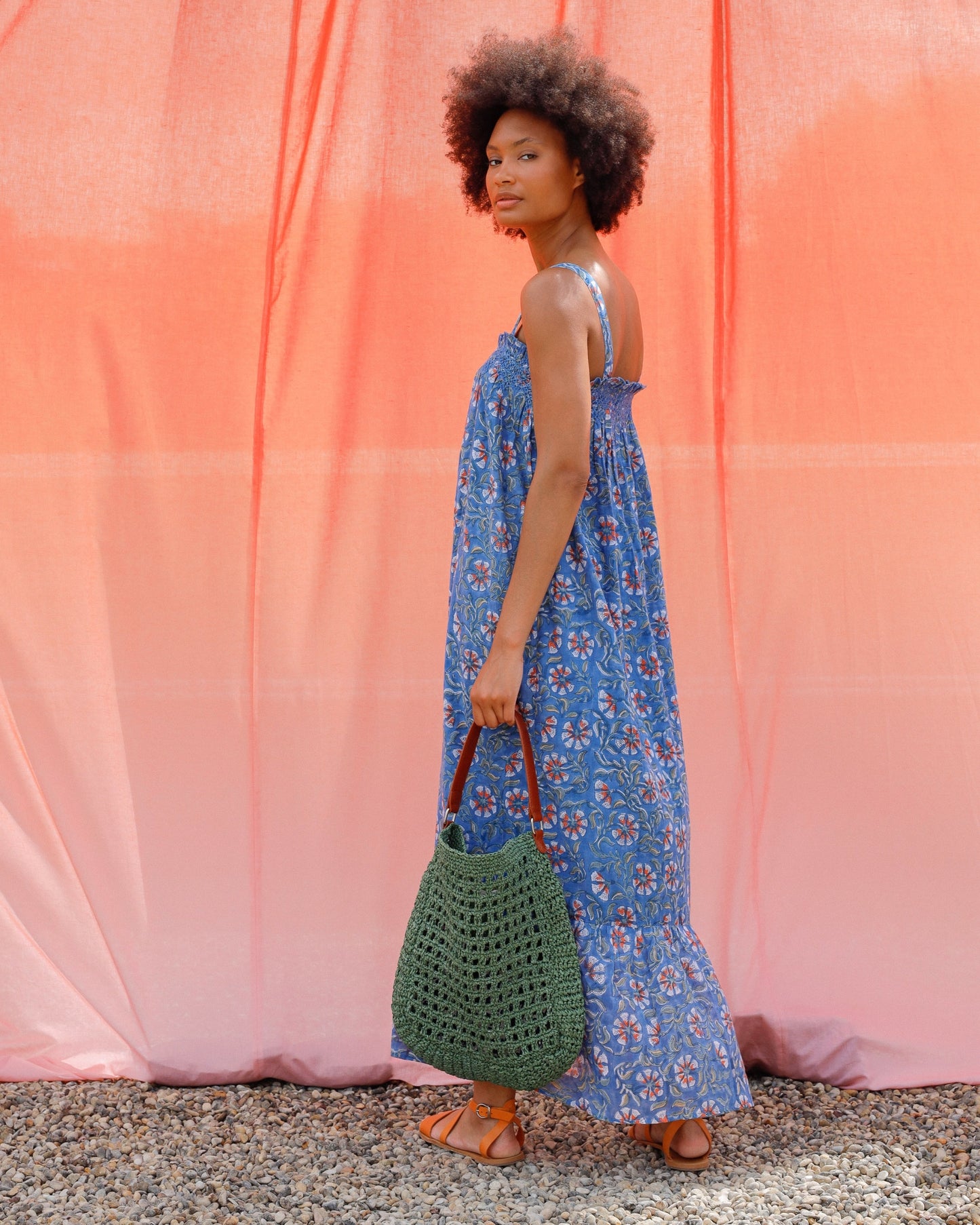 Indi & Cold Cotton Maxi Dress (AD170) - Cuarzo Azul