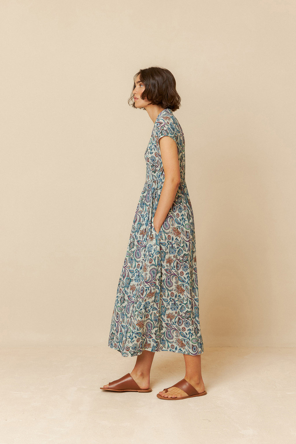 Indi & Cold Paisley Crossover Dress (AD190) - Multi