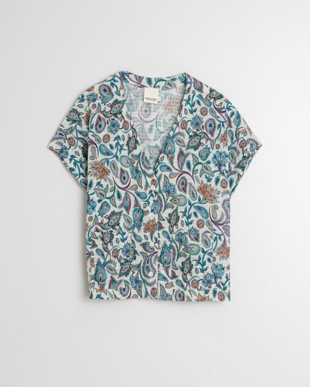 Indi & Cold Paisley Crop Shirt (AD191) - Multi