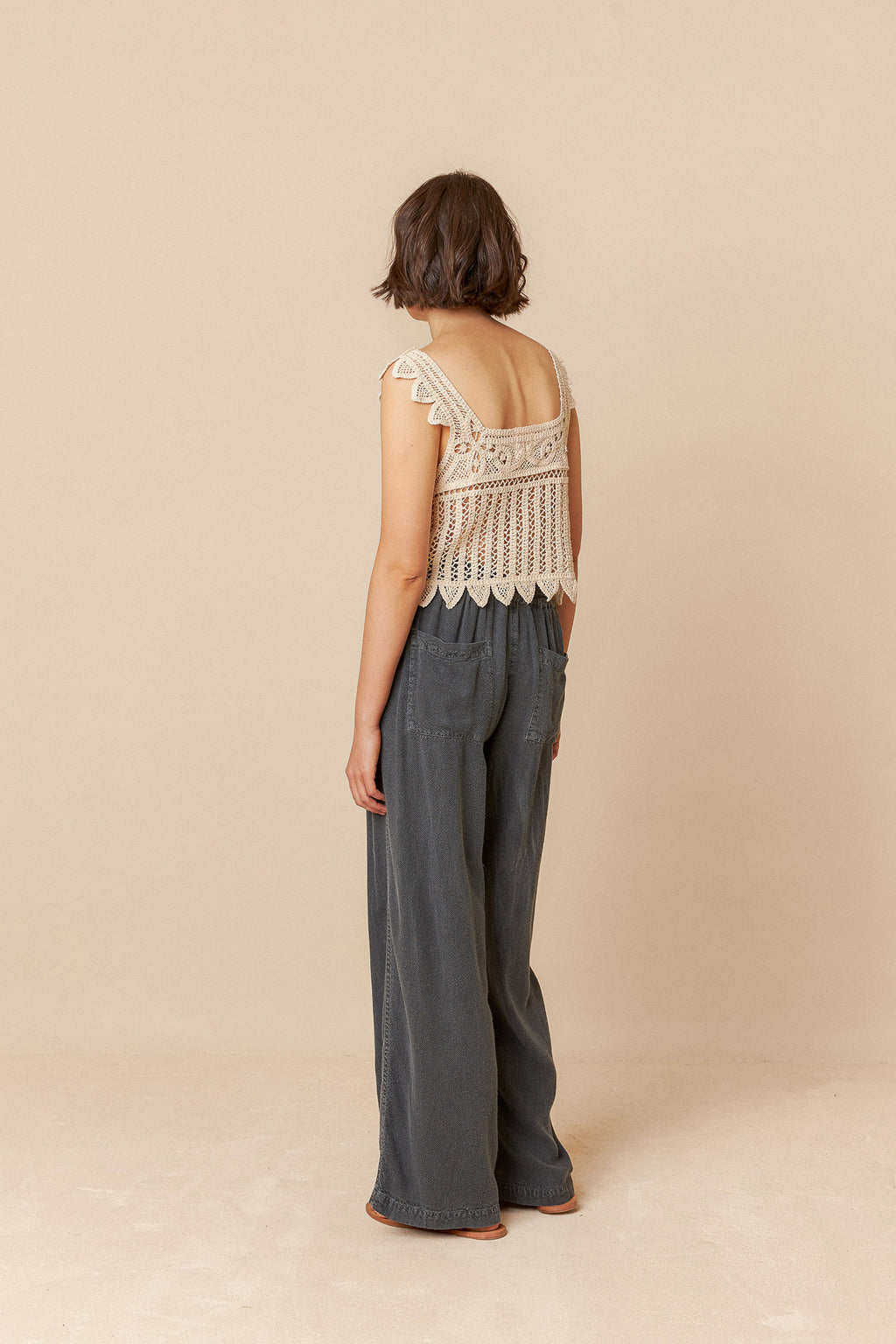 Indi & Cold Maxi Wide Leg Pants (AD268) - Carbon