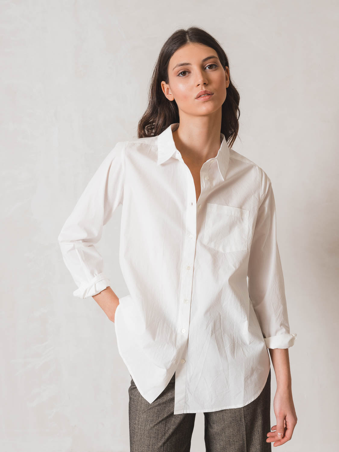 Indi & Cold Essential Poplin Shirt (AD431) - Blanco