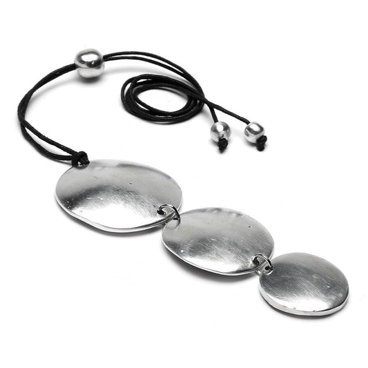 Vestopazzo 3 Flat Hoops Pendant Necklace (AL04018) - Silver