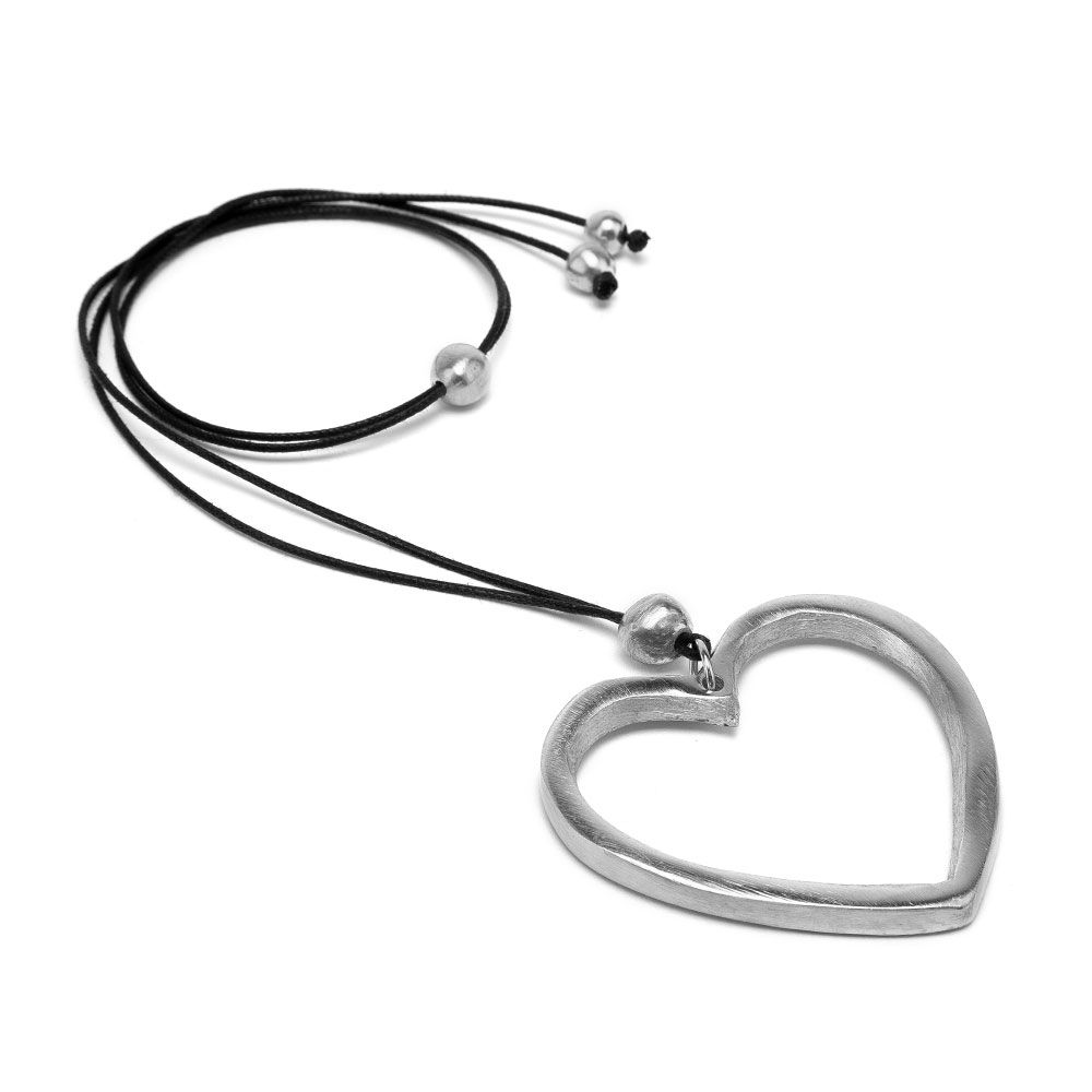 Vestopazzo Heart Pendant Necklace (AL04201) - Silver