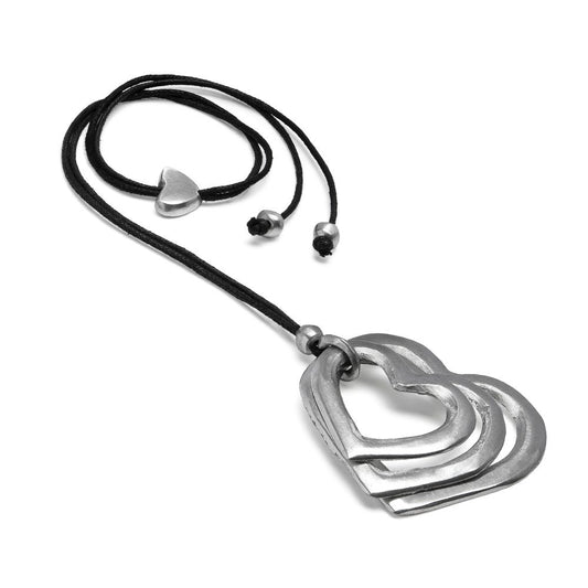 Vestopazzo 3 Hearts Pendant Necklace (AL04267) - Silver