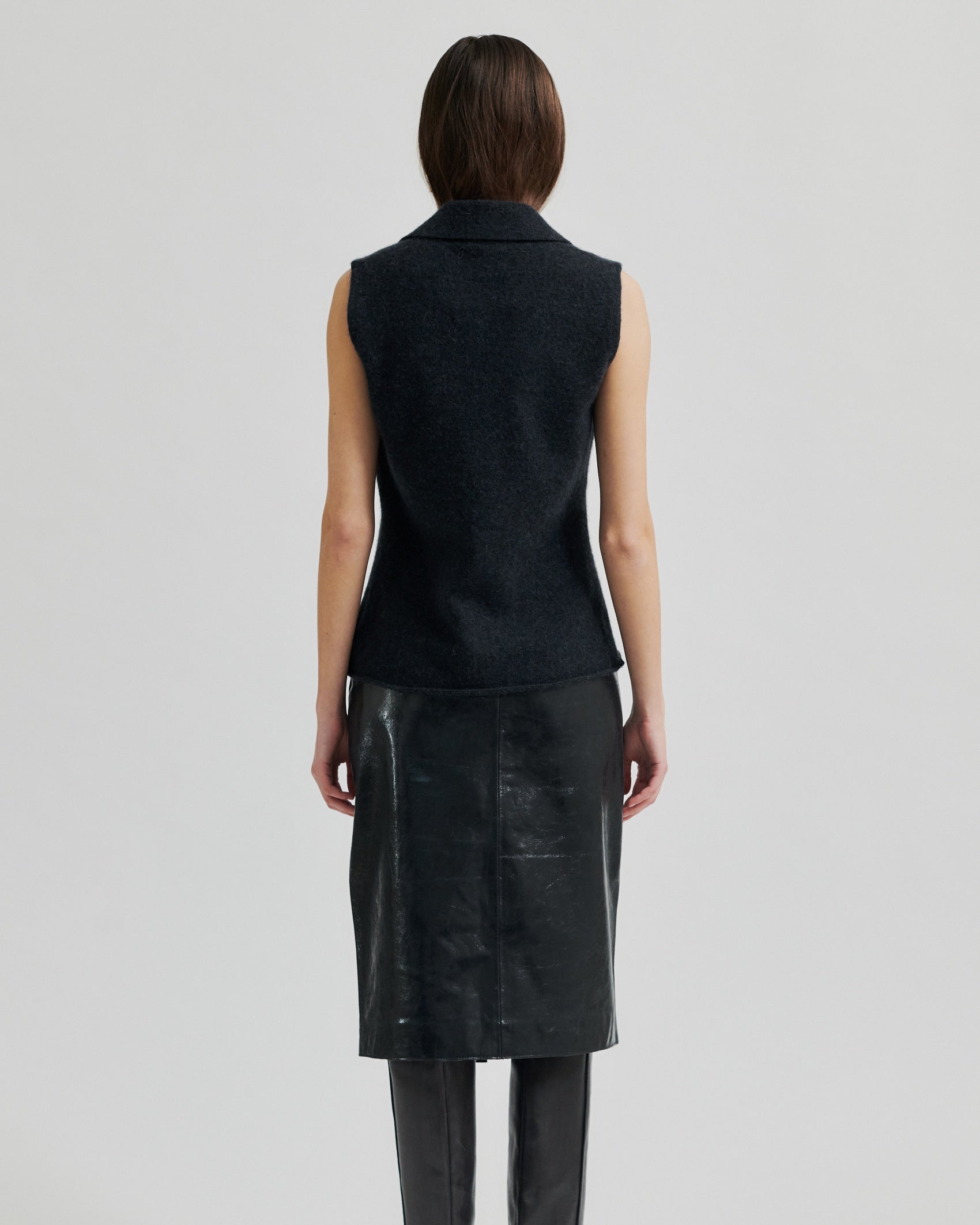 Second Female Aware Knit Zip Vest - Dark Grey