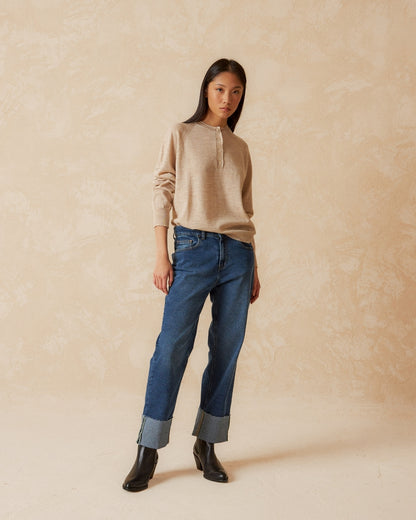 Indi & Cold Merino Wool Sweater (AX480) - Crudo