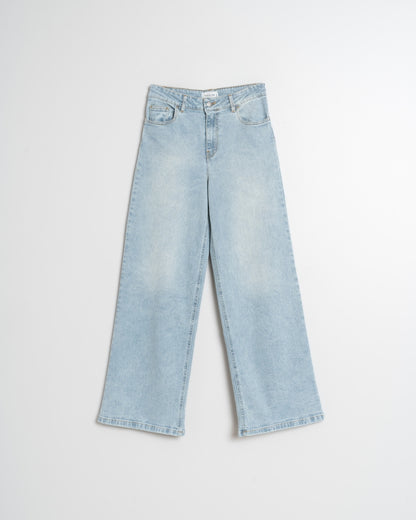 Indi & Cold Wide Leg Denim Pants (BB537) - Denim