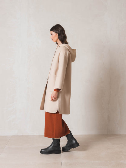 Indi & Cold Wool Hooded Coat (BY496) - Crudo