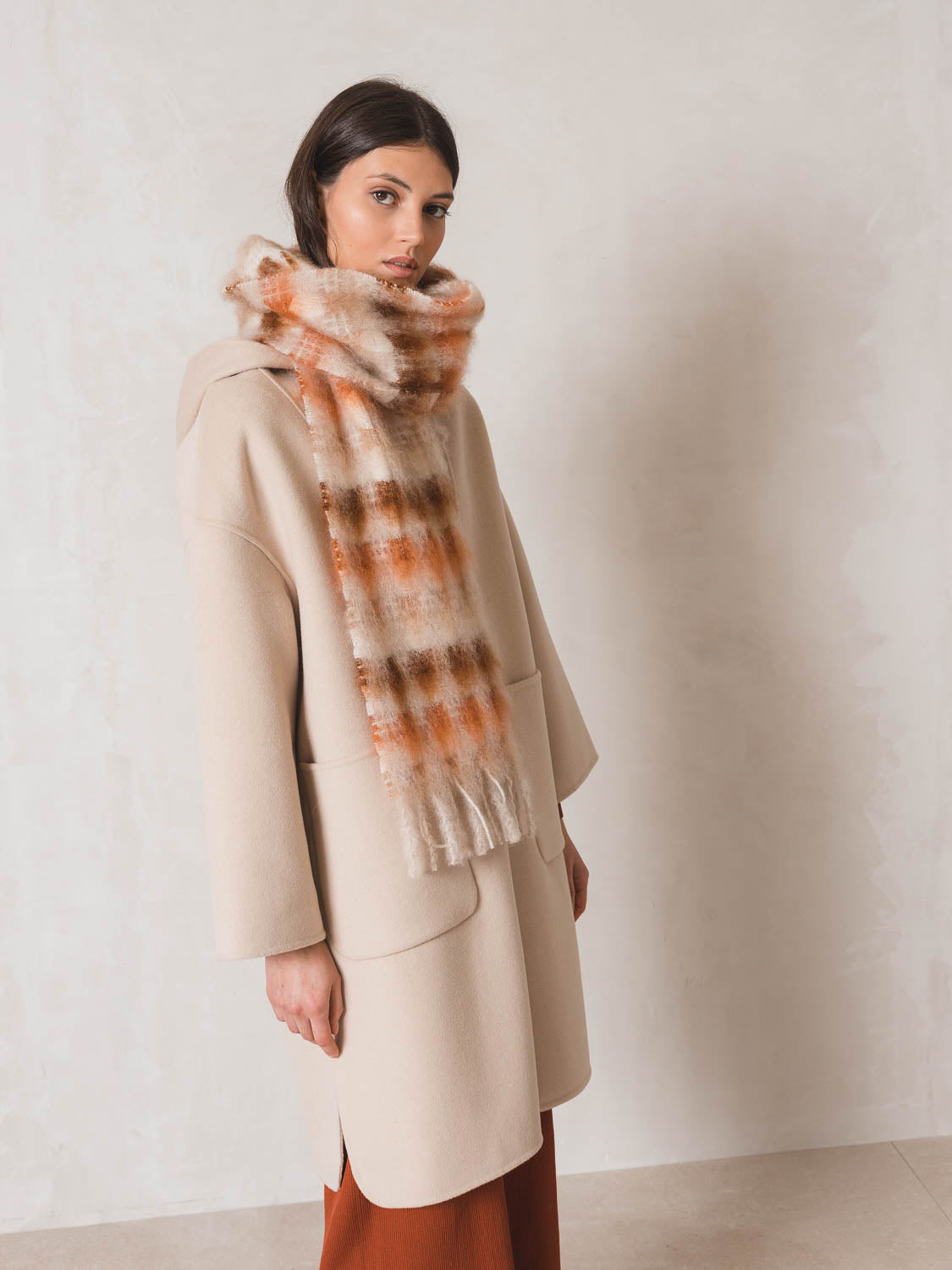 Indi & Cold Wool Hooded Coat (BY496) - Crudo