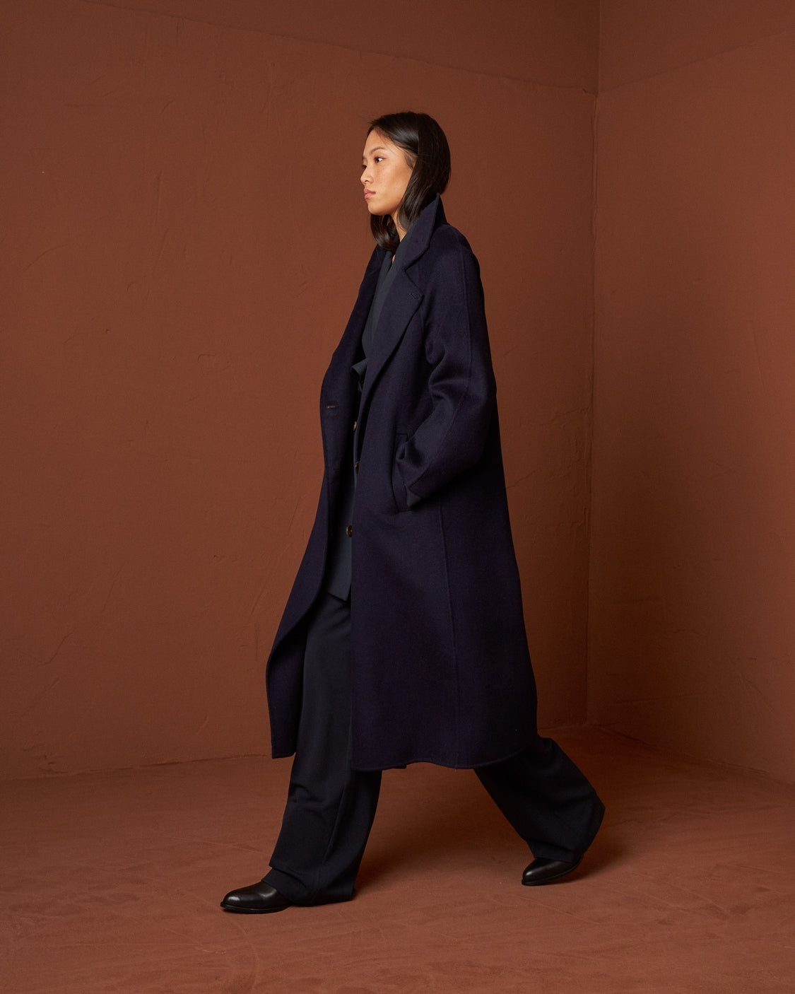 Indi & Cold Maxi Wool Coat (BY750) - Marino