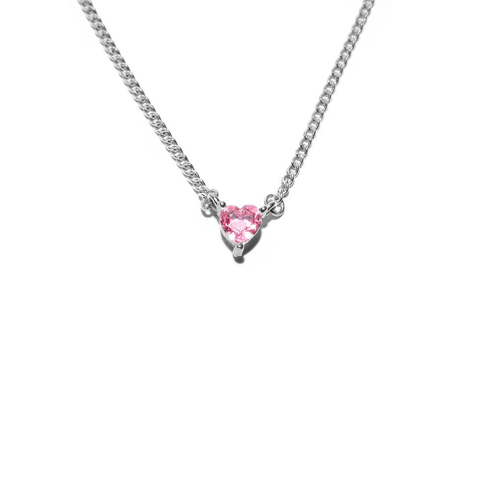 Vestopazzo Pink Heart Pendant Heart Necklace (CRW1001 - 012170) - Pink/Silver