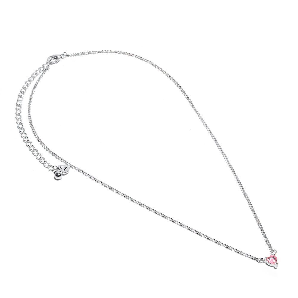Vestopazzo Pink Heart Pendant Heart Necklace (CRW1001 - 012170) - Pink/Silver