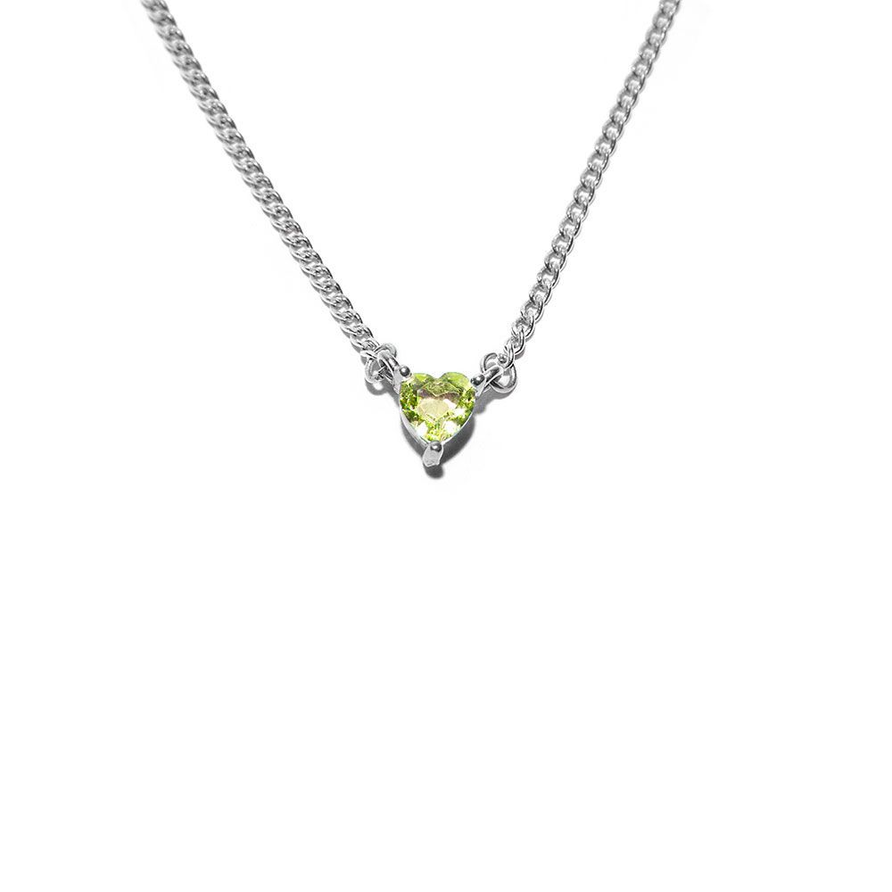 Vestopazzo Green Heart Pendant Heart Necklace (CRW1001 - 012172) - Green/Silver