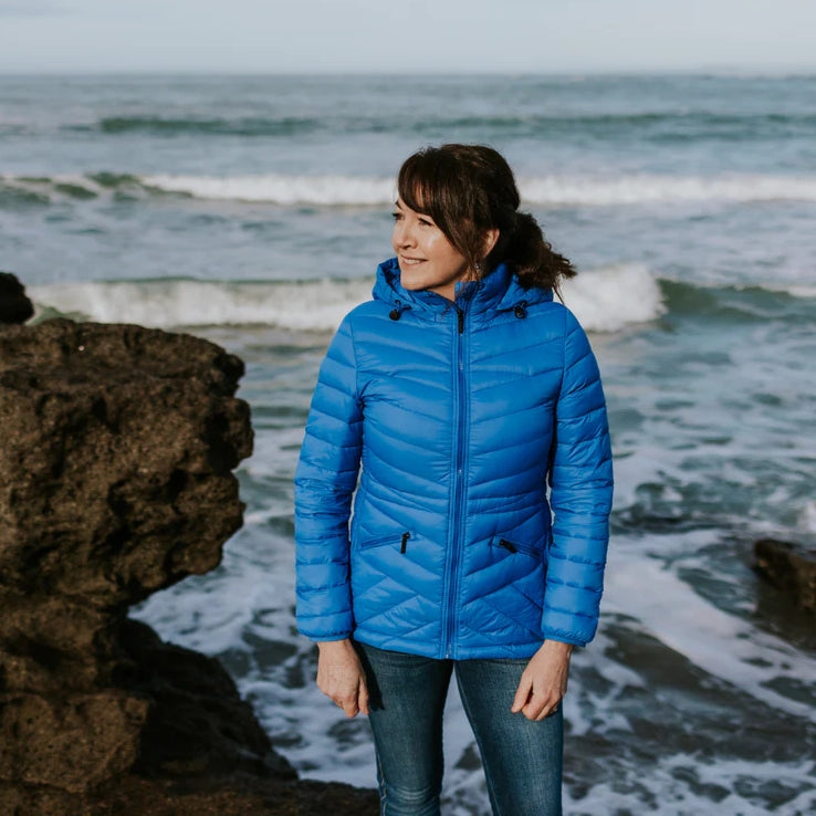 Moke Cushla Packable Down Jacket - Cobalt
