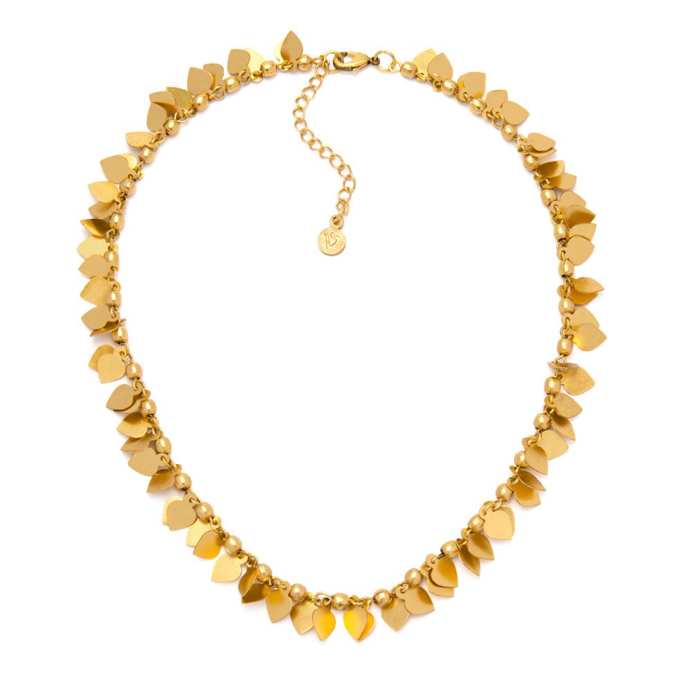 Vestopazzo Little Flat Hearts Necklace (DD01038) - Gold