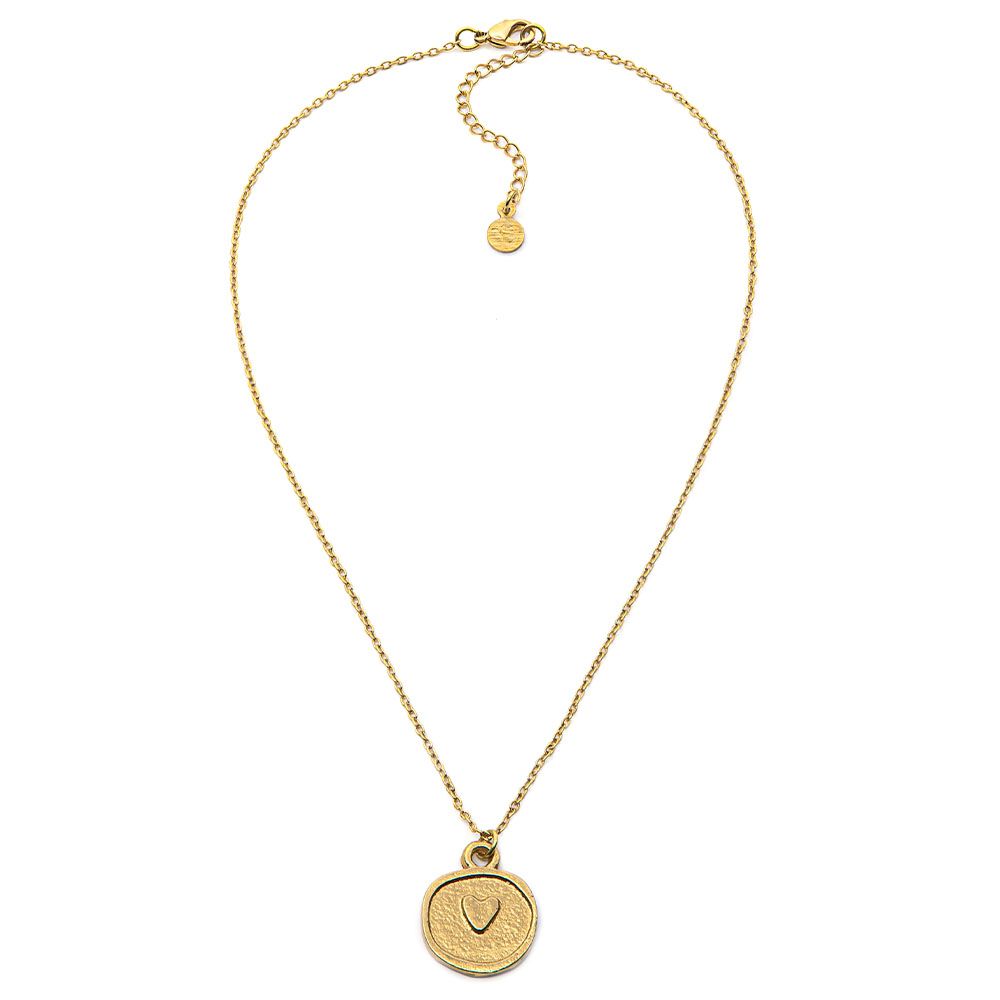 Vestopazzo Heart Coin Pendant Necklace (DD02059) - Gold