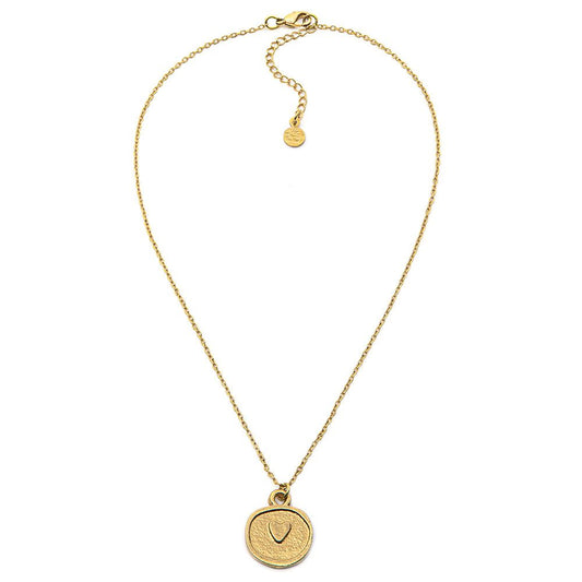 Vestopazzo Heart Coin Pendant Necklace (DD02059) - Gold