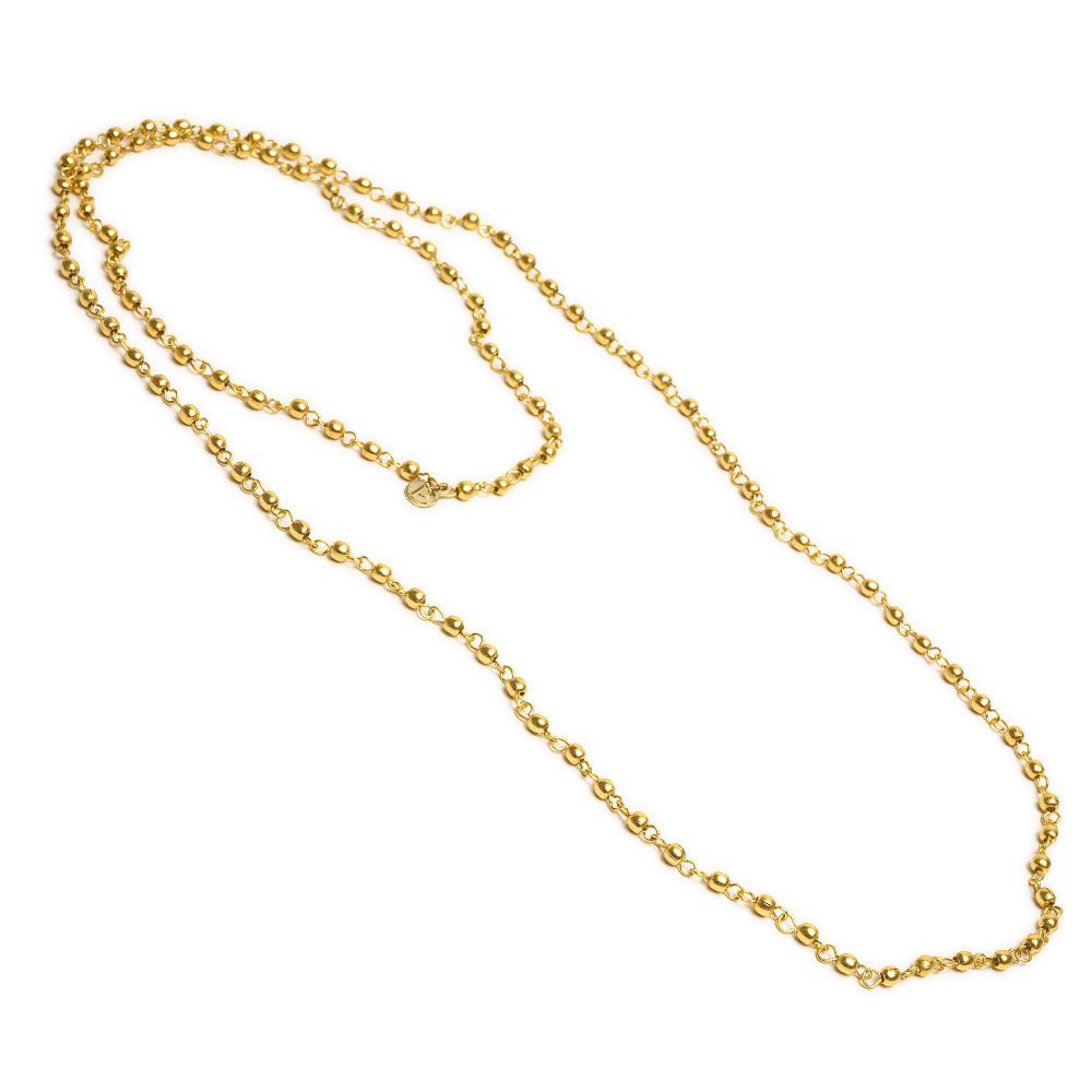 Vestopazzo Mini Spheres Long Necklace (DD04010) - Gold