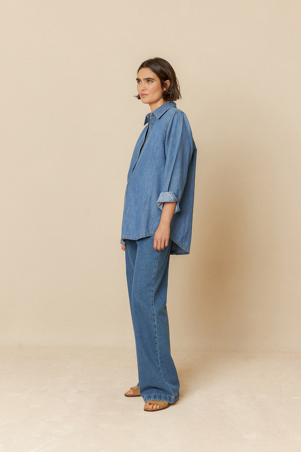 Indi & Cold Denim Overshirt (DD119) - Tejano