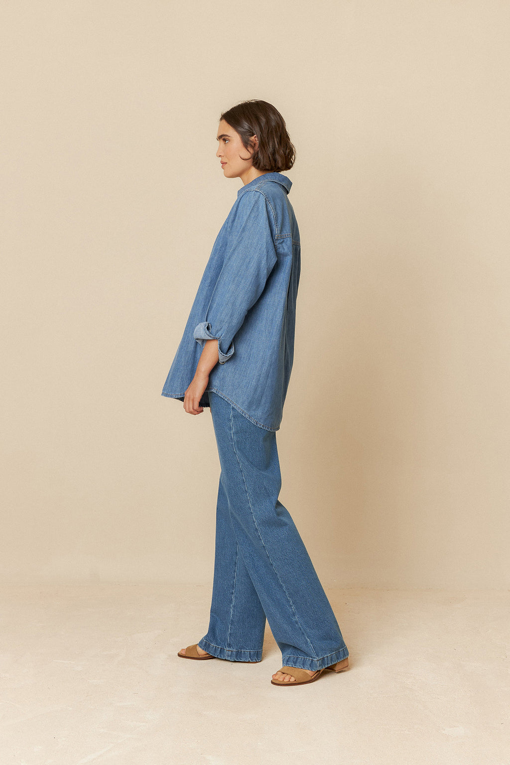 Indi & Cold Denim Overshirt (DD119) - Tejano