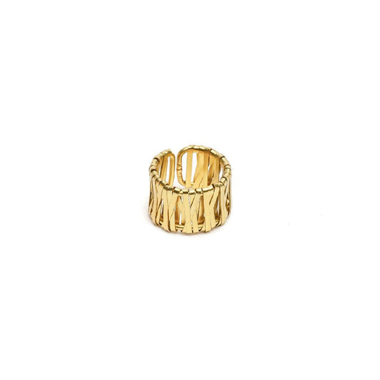 Vestopazzo Ribbon Band Ring (DD15016) - Gold