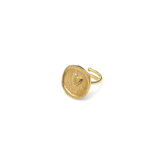 Vestopazzo Heart Coin Ring (DD15075S) - gold