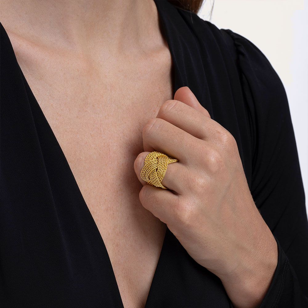 Vestopazzo Twisted Ring (DD15077S) - Gold