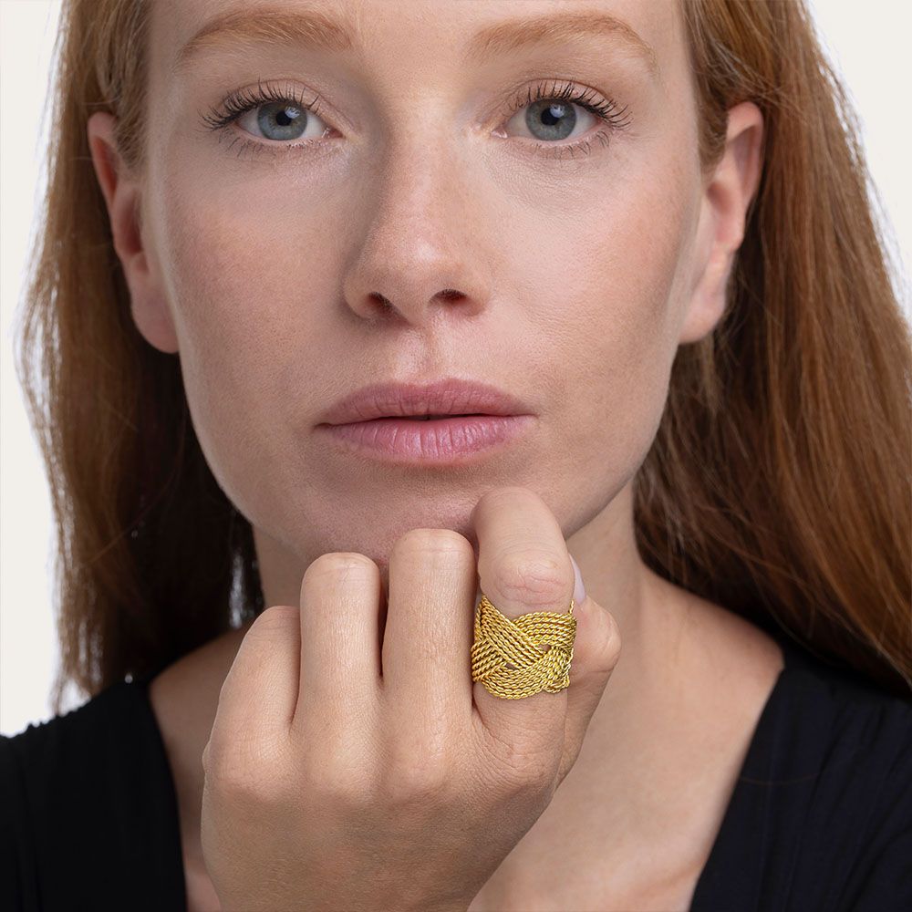 Vestopazzo Twisted Ring (DD15077S) - Gold