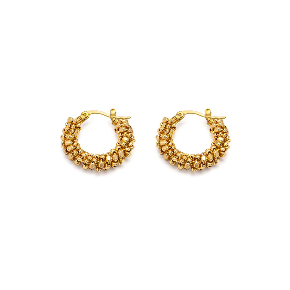 Vestopazzo Nuggets Hoop Earrings (DD16142) - Gold