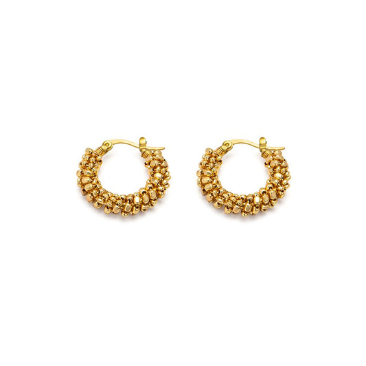Vestopazzo Nuggets Hoop Earrings (DD16142) - Gold
