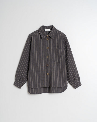 Indi & Cold Classic Pinstripe Shirt (DD253) - Marengo