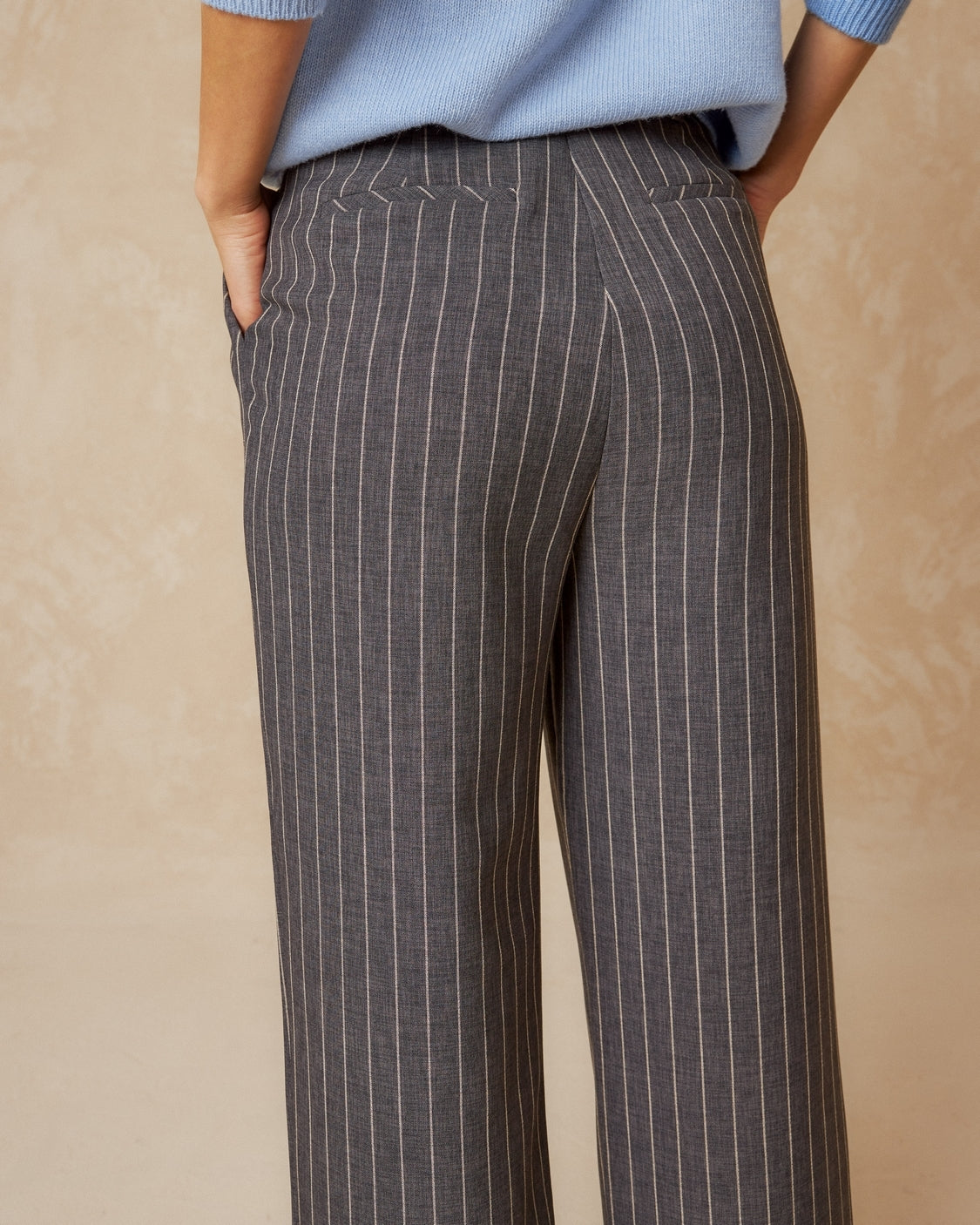 Indi & Cold Tailored Pinstripe Pants (DD254) - Marengo