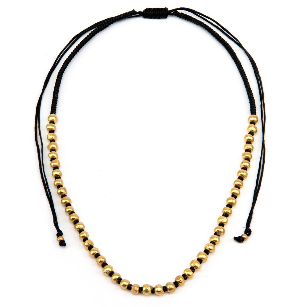 Vestopazzo Macrame Spheres Necklace (DRY1502) - Gold