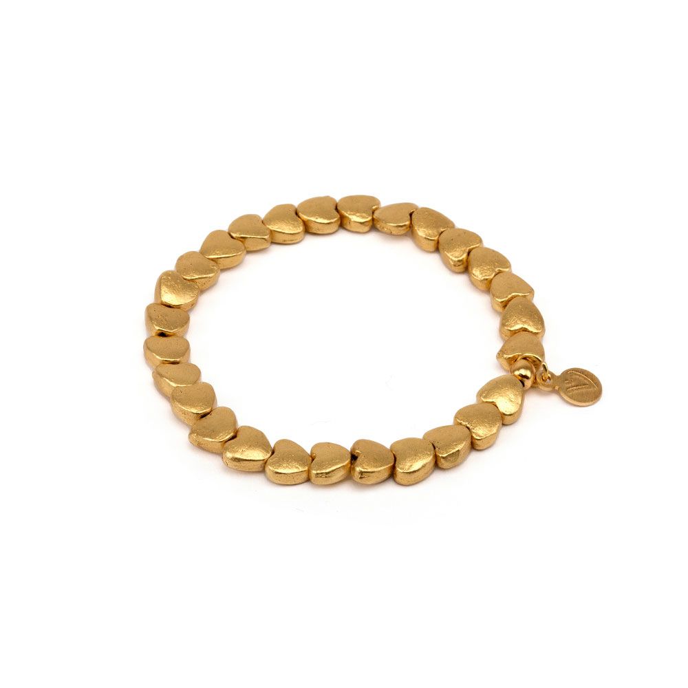 Vestopazzo Smooth Hearts Bracelet (DRY4014) - Gold