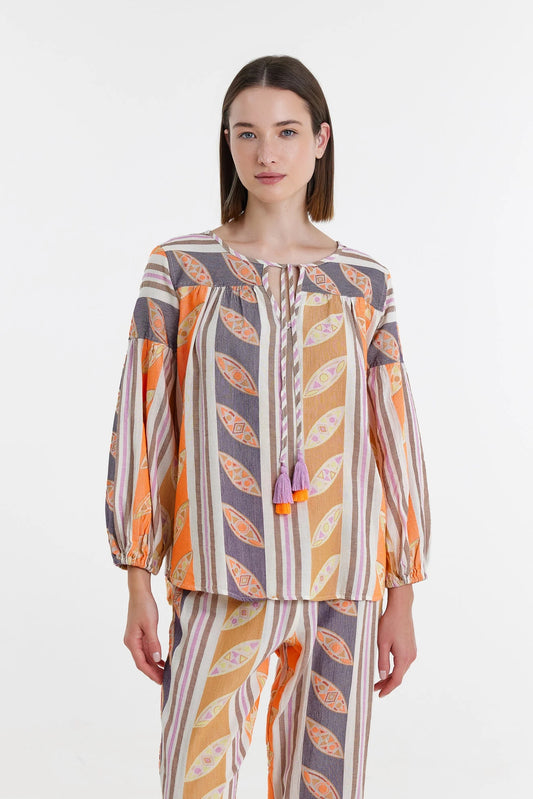 Devotion TWINS Nadia Blouse - Orange/Lila