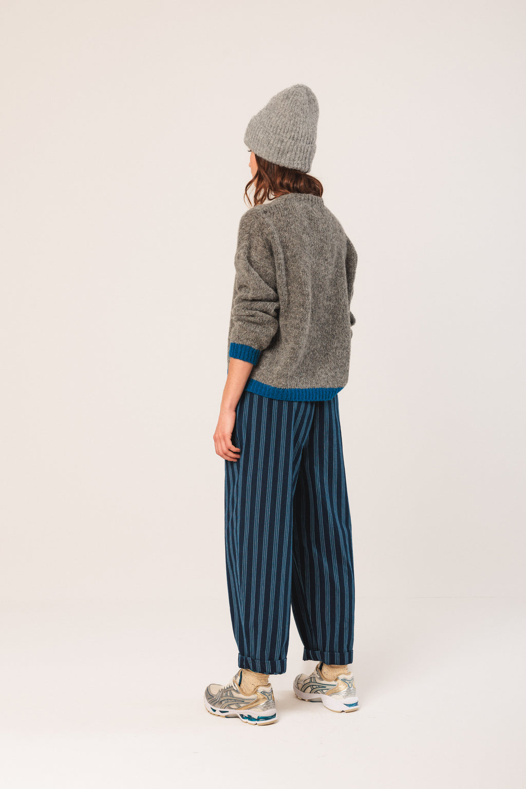 Indi & Cold Bicolour Knitted Sweater (EA555) - Marengo