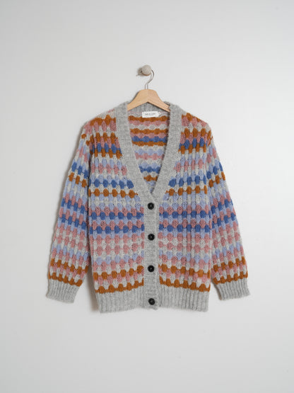 Indi & Cold Multicoloured Motif Cardigan (EA636) - Gris Vigore