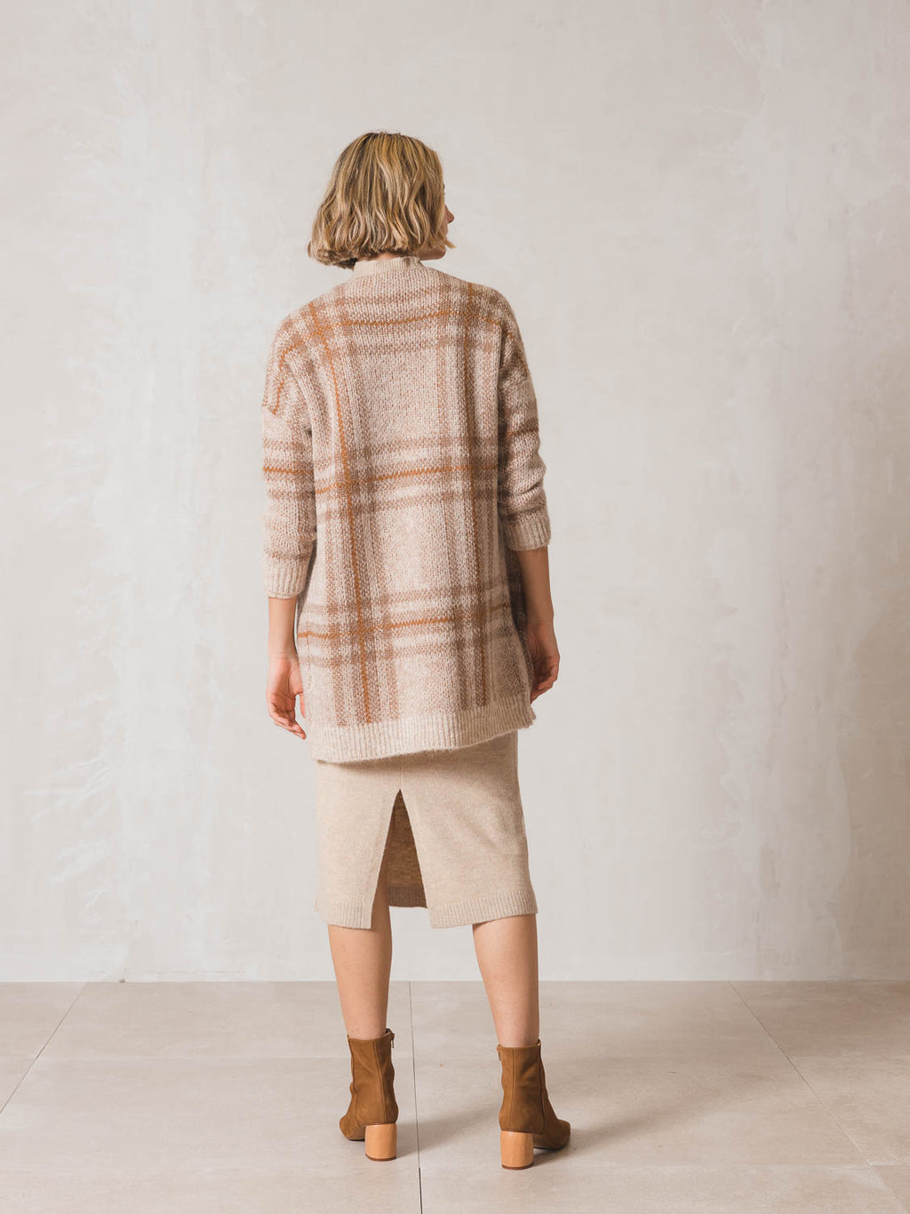 Indi & Cold Jacquard Cardigan (EA640) - Beige