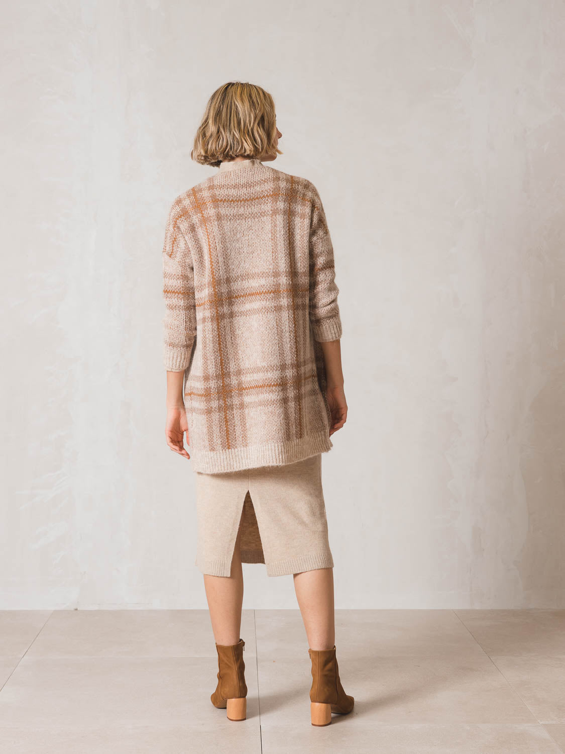 Indi & Cold Jacquard Cardigan (EA640) - Beige