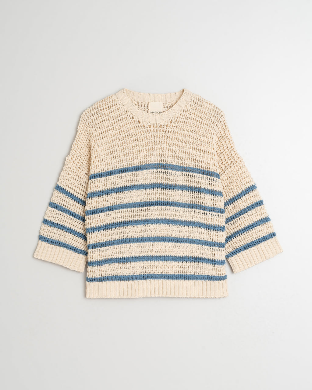 Indi & Cold Bicolour Stripes Sweater (GB475) - Indigo