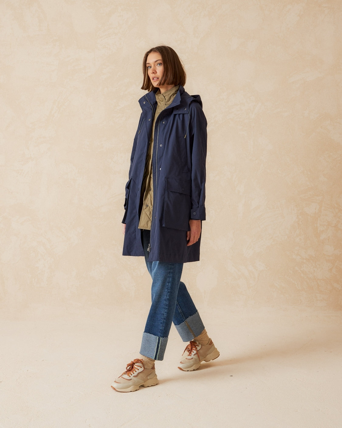Indi & Cold Trench Coat with Vest (GF700) - Marino