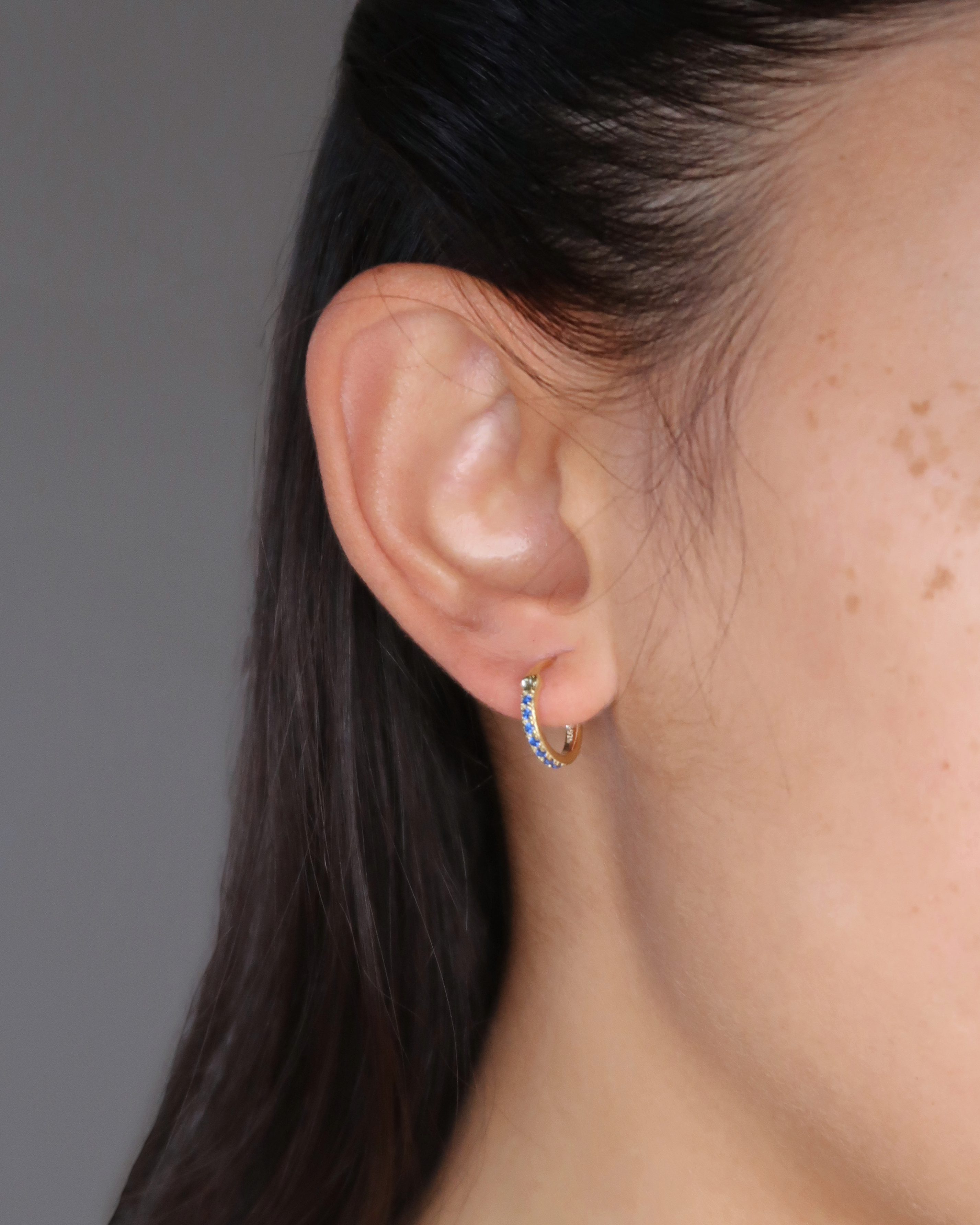Humbleworks Berry Blue Zircon Earrings - Gold