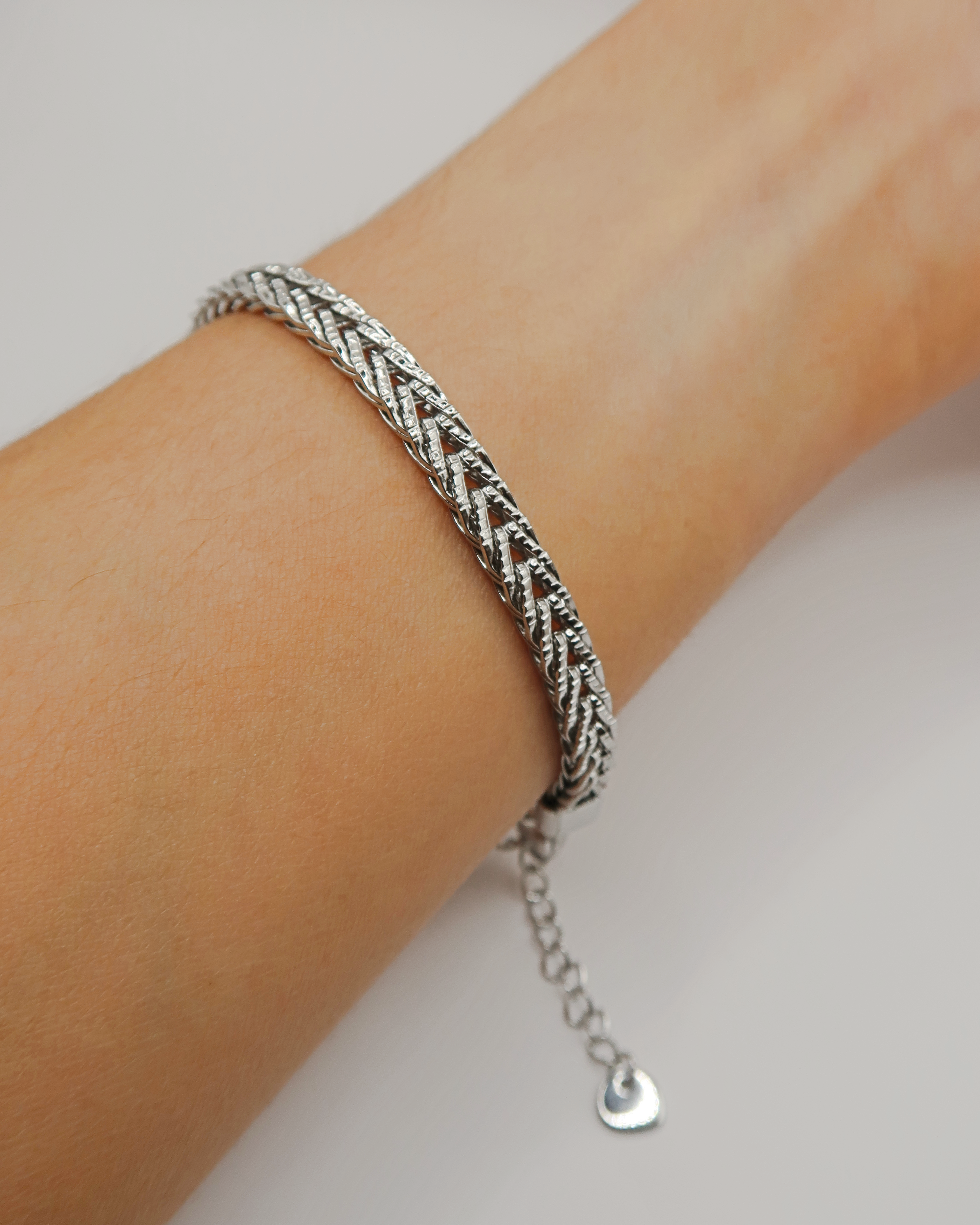 Humbleworks Boyd Herringbone Chain Bracelet - Silver