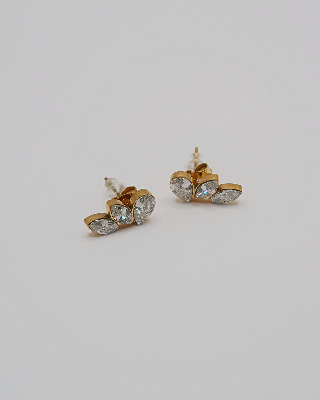 Humbleworks Etta Stud Zirconia Earrings - Gold
