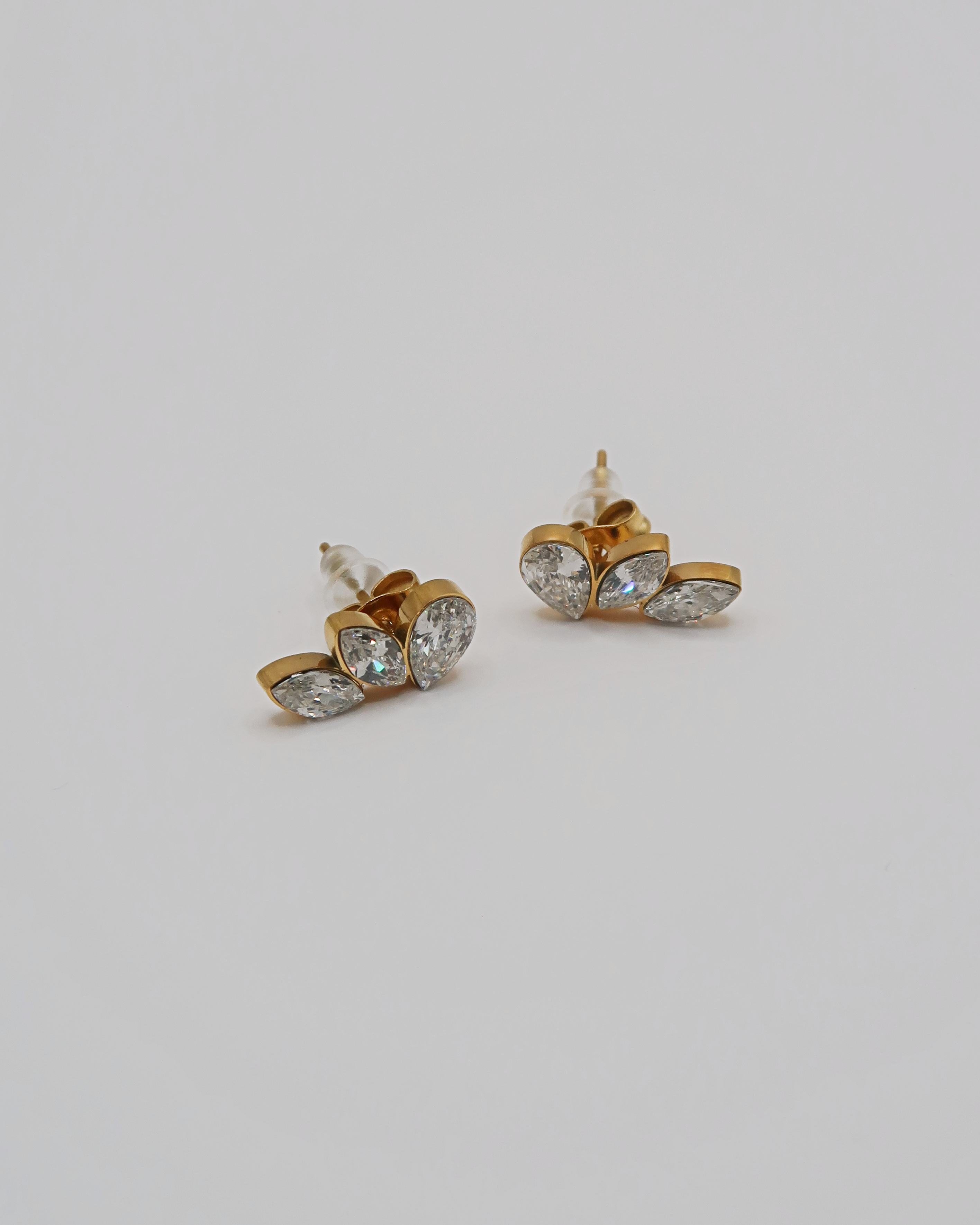 Humbleworks Etta Stud Zirconia Earrings - Gold