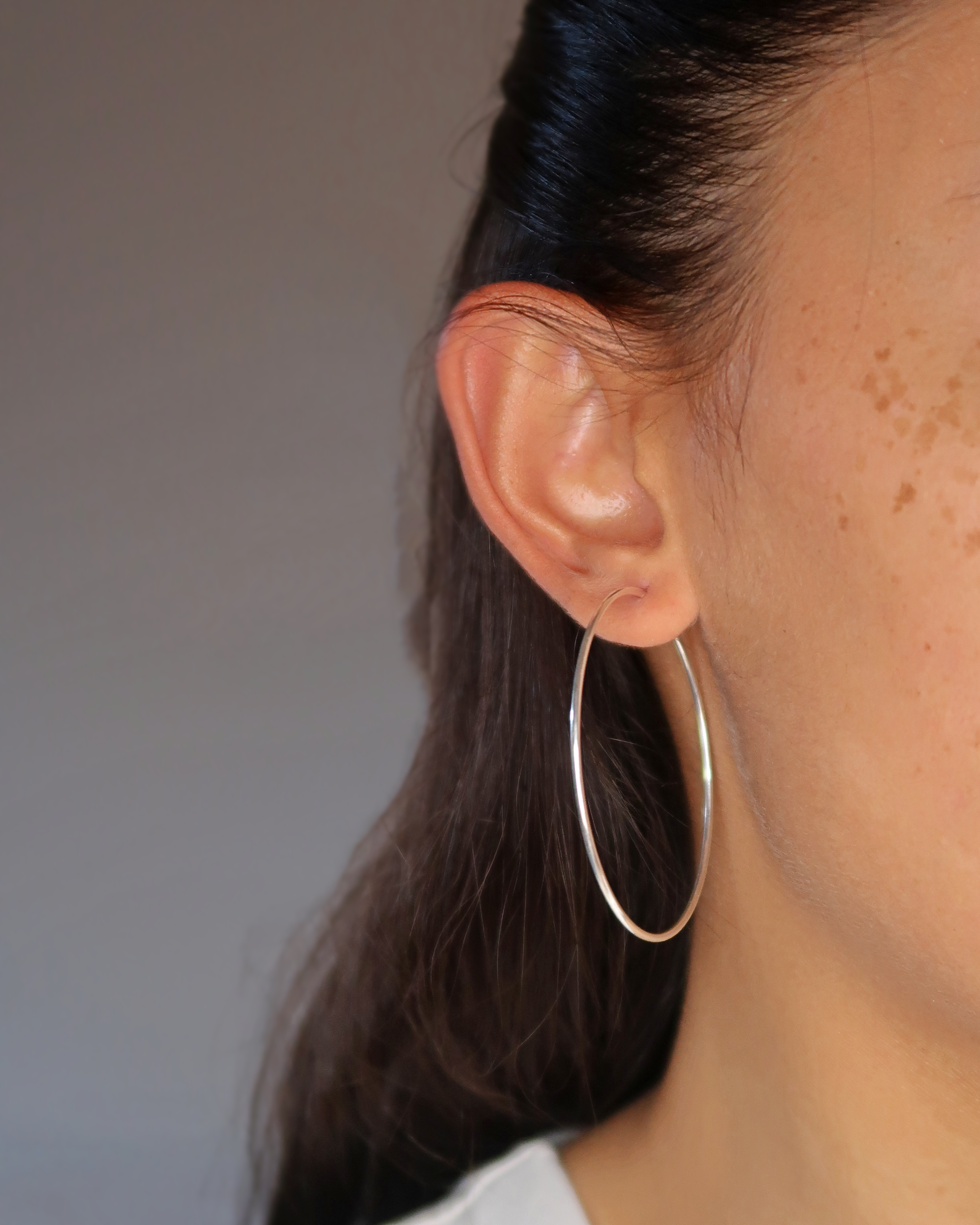 Humbleworks Fonda Fine Hoop 50mm Earrings - Silver