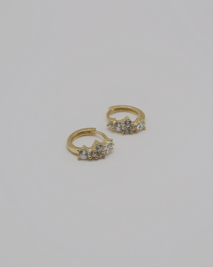 Humbleworks Gina Large Square Zircon Earrings - Gold