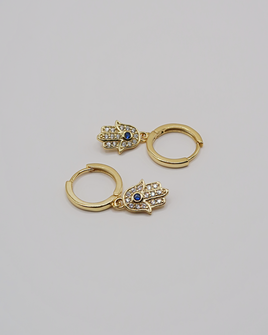 Humbleworks Hathaway Zircon Palm Earrings - Gold
