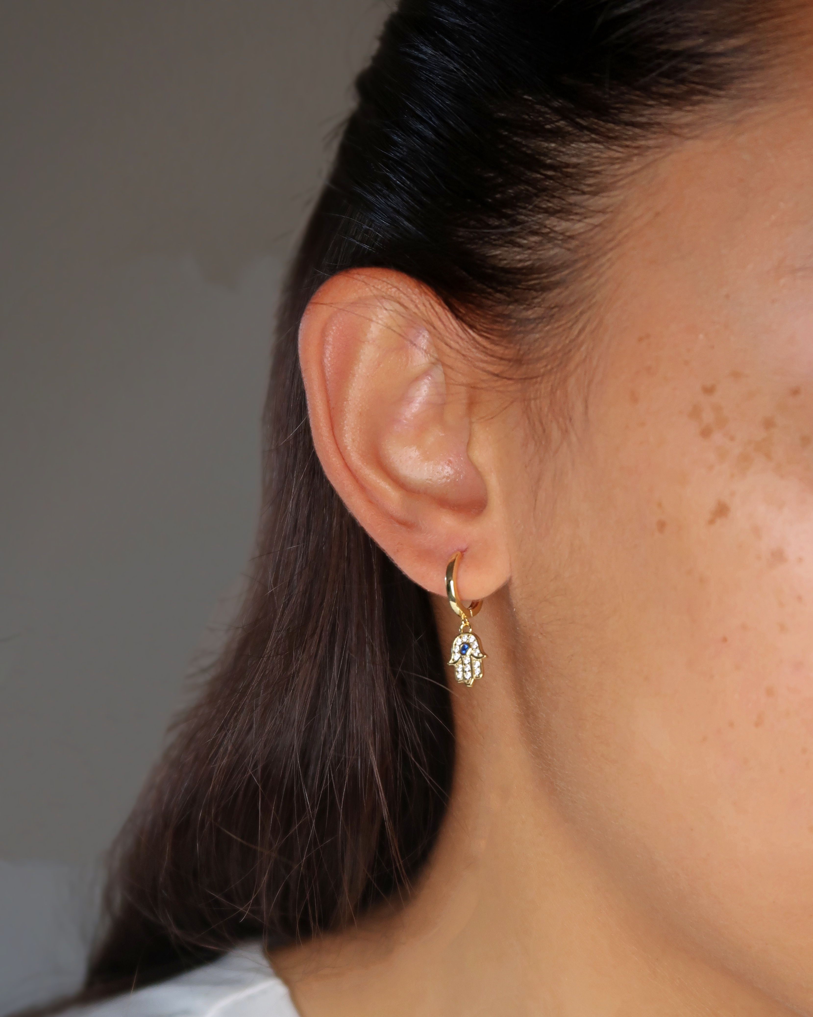 Humbleworks Hathaway Zircon Palm Earrings - Gold