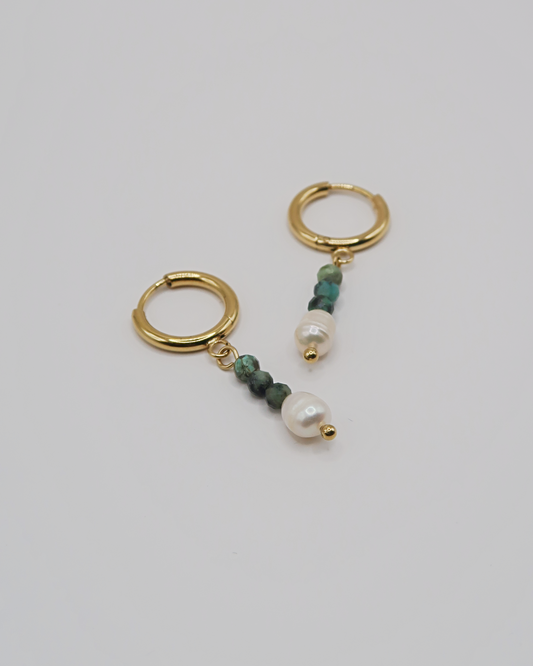 Humbleworks Holiday Pearl Drop Earrings - Gold